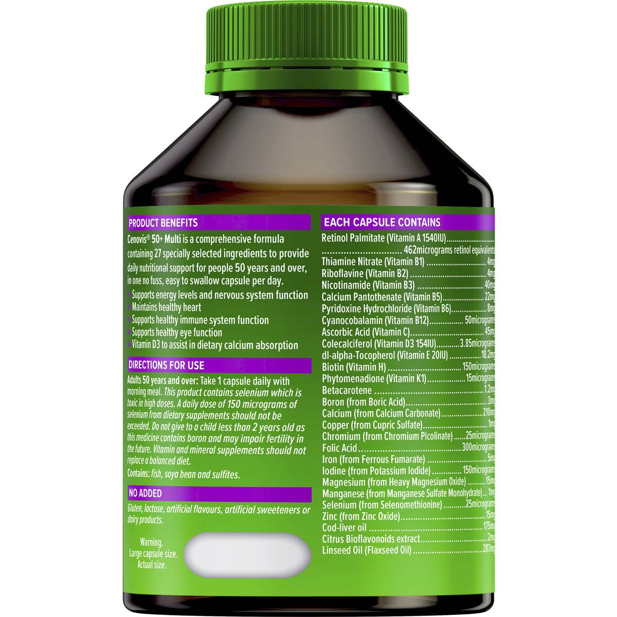Cenovis 50+ Multivitamin Capsules Multi Vitamin For Energy 100 Pack