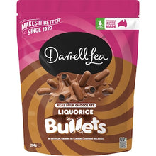 Darrell Lea Milk Chocolate Liquorice Bullets 204g
