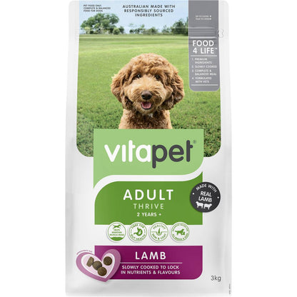 Vitapet Dry Dog Food Adult Lamb 3kg