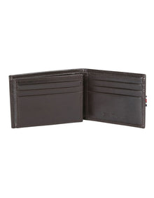 Dark Brown Leather Slim Tri-Fold Wallet