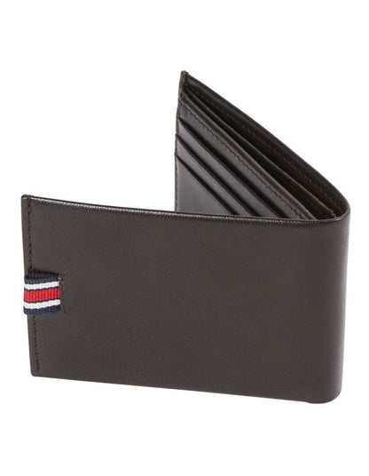 Dark Brown Leather Slim Tri-Fold Wallet