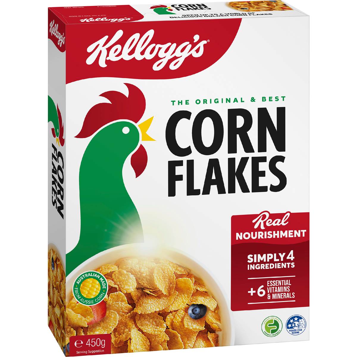 Kellogg's Corn Flakes Breakfast Cereal 450g