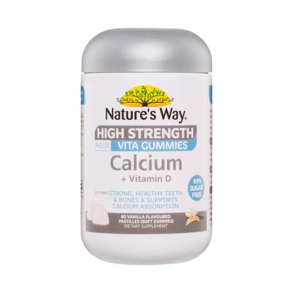 NATURE'S WAY HIGH STRENGTH ADULT VITA GUMMIES CALCIUM + VITAMIN D 60PK