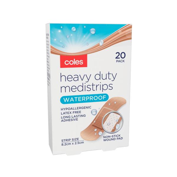 COLES HEAVY DUTY WATERPROOF MEDISTRIPS 20PK