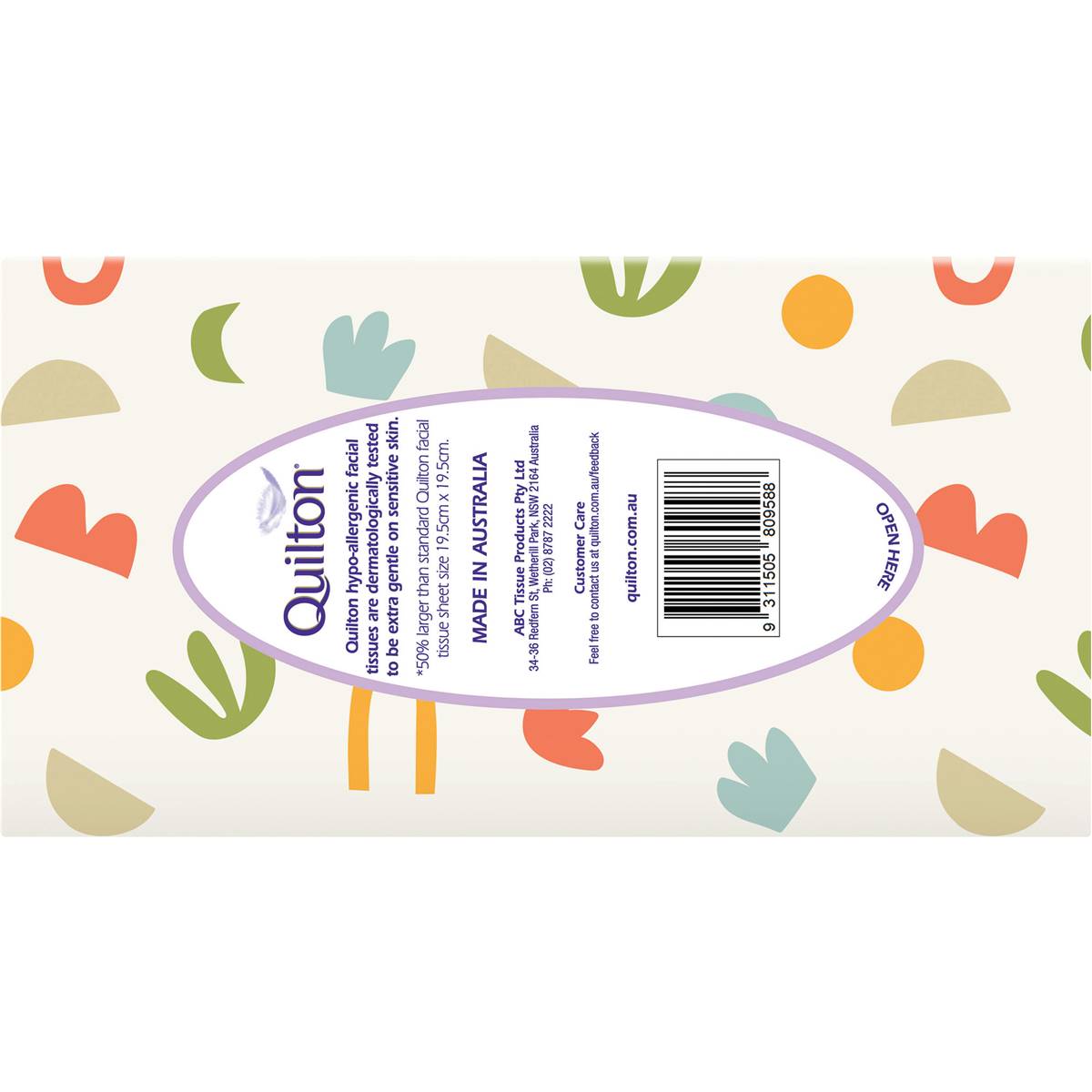 Quilton 2 Ply Large & Thick Hypo-Allergenic Facial Tissue 96 pack