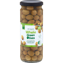 Woolworths Whole Green Olives 450g