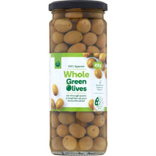 Woolworths Whole Green Olives 450g