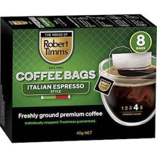 Robert Timms Italian Espresso Coffee Bags 8 pack