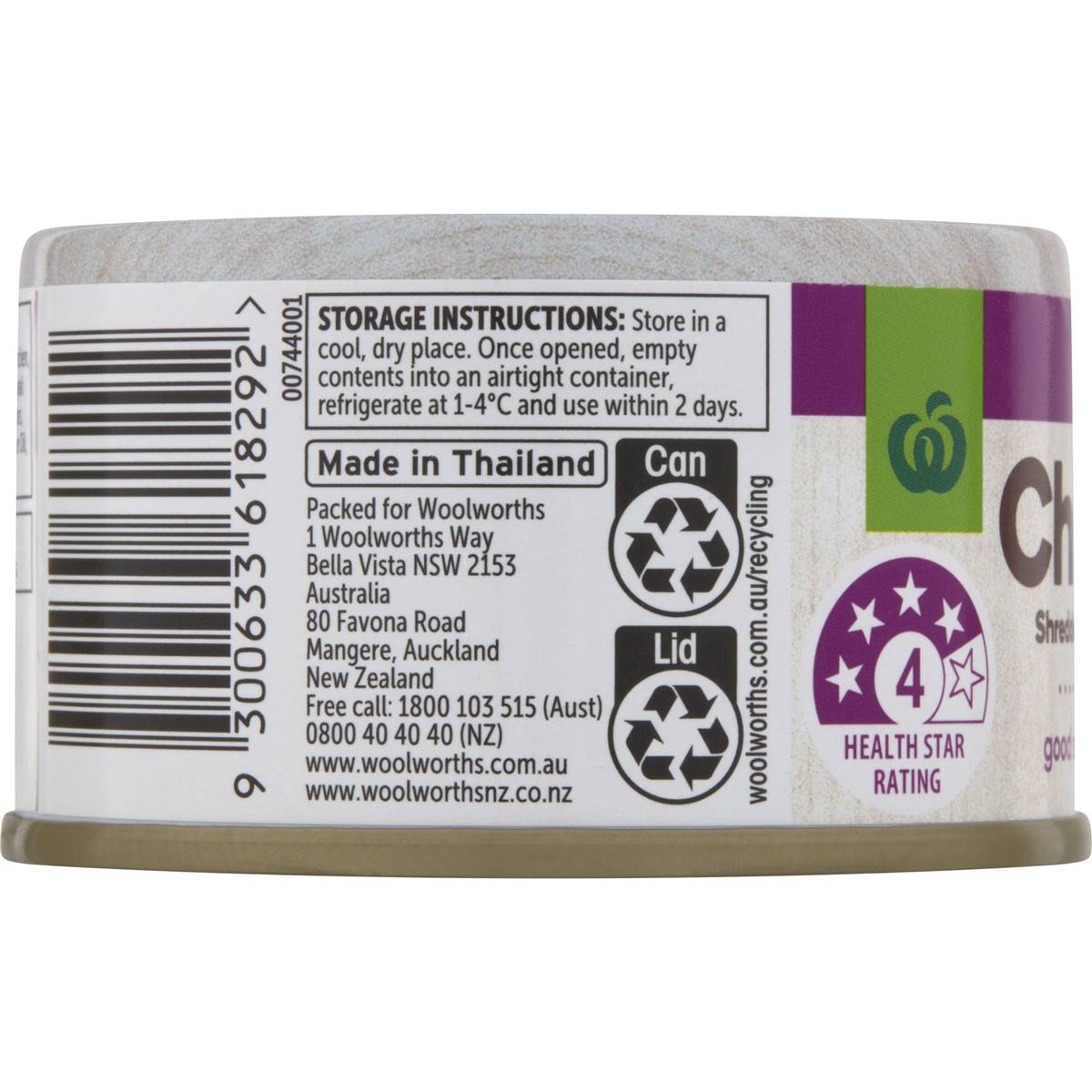 Woolworths Canned Shredded Chicken Teriyaki 85g