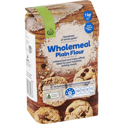 Woolworths Wholemeal Plain Flour 1kg