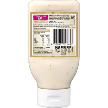 Heinz Seriously Good Flavoured Mayonnaise Garlic Lovers Aioli 295mL