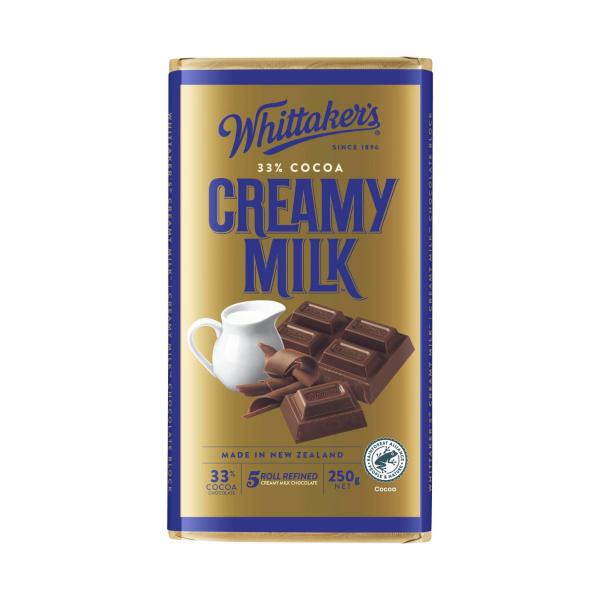 WHITTAKER'S BLOCK CHOCOLATE CREAMY MILK BLOCK 250G