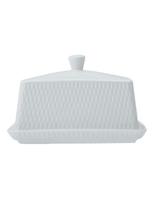 Whites Basics Diamonds Butter Dish Gift Boxed in White