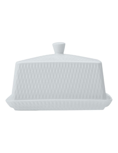 Whites Basics Diamonds Butter Dish Gift Boxed in White