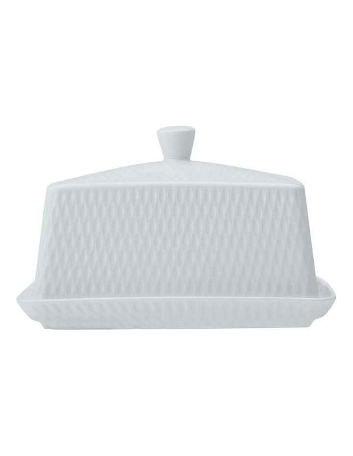 Whites Basics Diamonds Butter Dish Gift Boxed in White