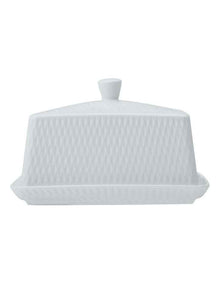 Whites Basics Diamonds Butter Dish Gift Boxed in White