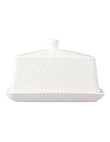Whites Basics Diamonds Butter Dish Gift Boxed in White
