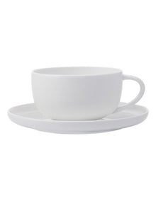 High Rim Cup & Saucer 300ml in White