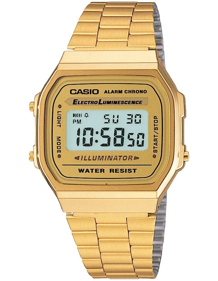 A168WG 9 Gold Stainless Steel Watch