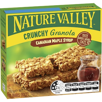 Nature Valley Crunchy Canadian Maple Syrup Granola Bars 252g 6 pack