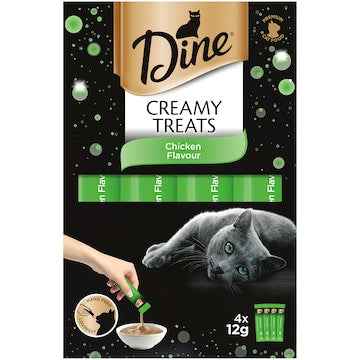 Dine Cat Creamy Treats Chicken Flavour Sachets 12g x 4 pack
