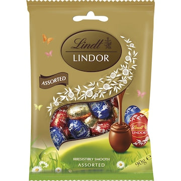 Lindt Lindor Easter Assorted Chocolate Mini Eggs Bag 90g
