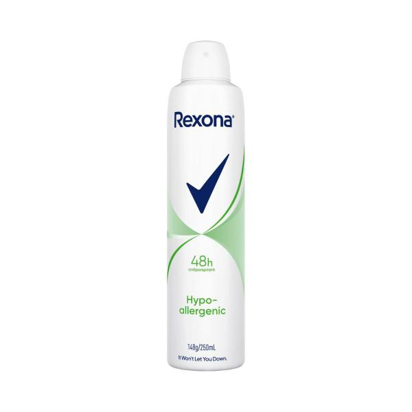 REXONA WOMEN DEODORANT 48HR AEROSOL HYPOALLERGENIC 250ML