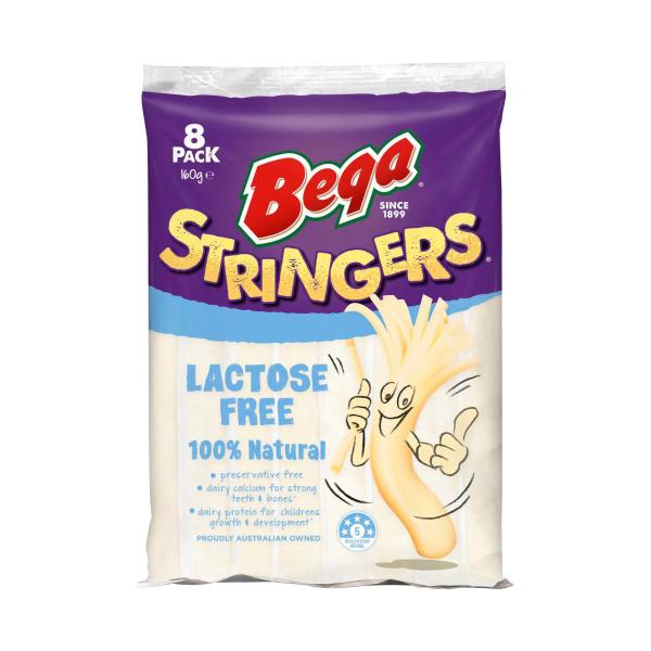 BEGA CHEESE STRINGERS LACTOSE FREE 8 PACK 160G