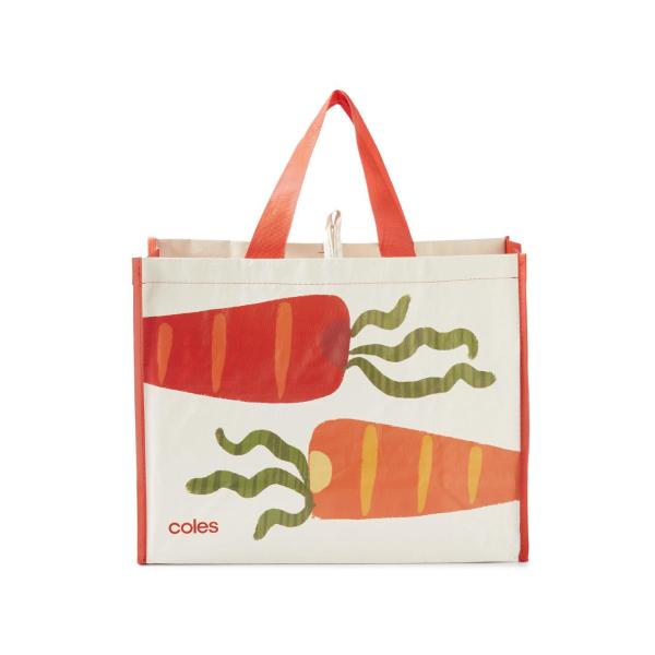 COLES LARGE TOTE CARROT BAG
