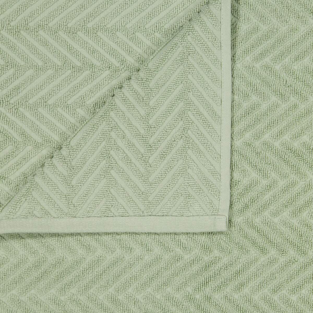 Chevron Cotton Bath Towel - Sage