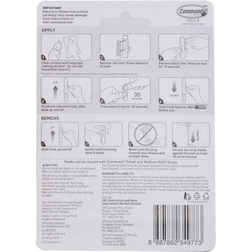 3M Command Mixed Hooks Value 8 pack