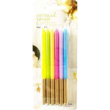 Whiz Pop Bang Metallic Taper Candles Assorted 12 pack