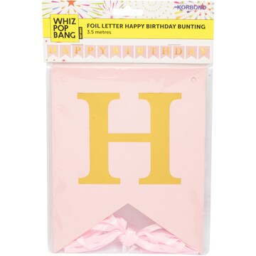 Whiz Pop Bang Foil Letter Happy Birthday Bunting 3.5m each
