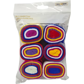 Whiz Pop Bang Rainbow Streamers 6 pack