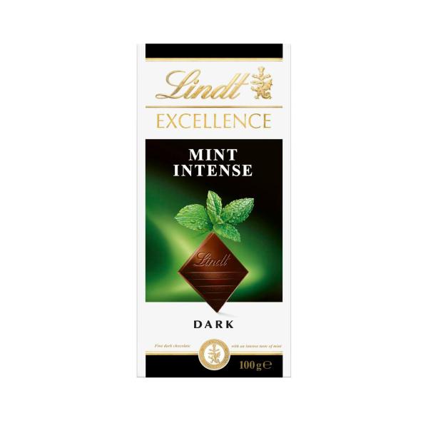 LINDT EXCELLENCE MINT INTENSE DARK CHOCOLATE BLOCK 100G