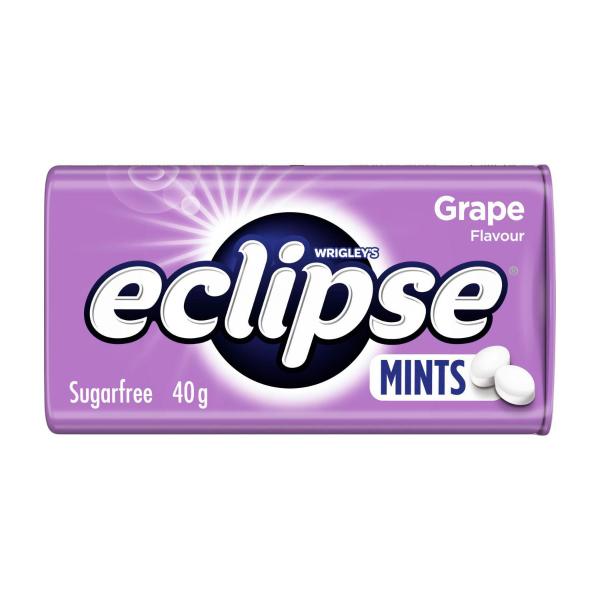 WRIGLEY'S ECLIPSE GRAPE SUGAR FREE MINT TIN 40G