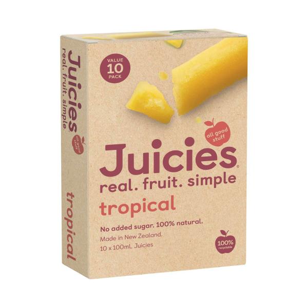 JUICIES TROPICAL ICE BLOCKS 10 PACK 1 LITRE