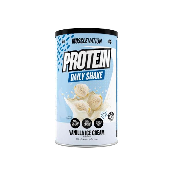 MUSCLE NATION WHEY PROTEIN  DAILY SHAKE VANILLA ICE CREAM 300G