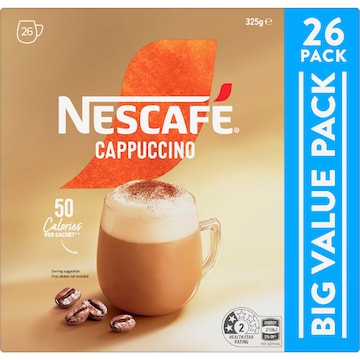 Nescafe Cappuccino Coffee Sachets 26 pack