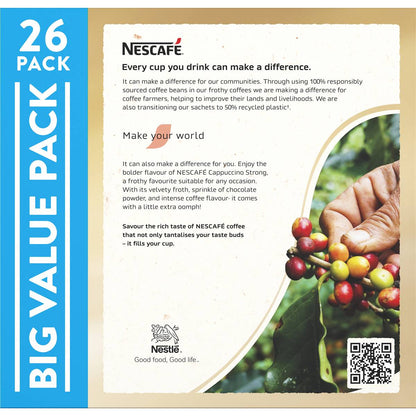 Nescafe Cappuccino Strong Coffee Sachets 26 pack