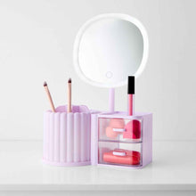 Cosmetic Organiser with Mirror - Lilac