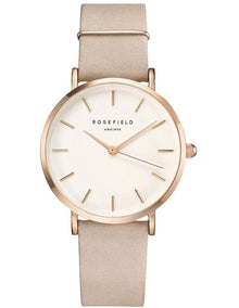 West Village Suede Leather Analog Watch in Light Pink