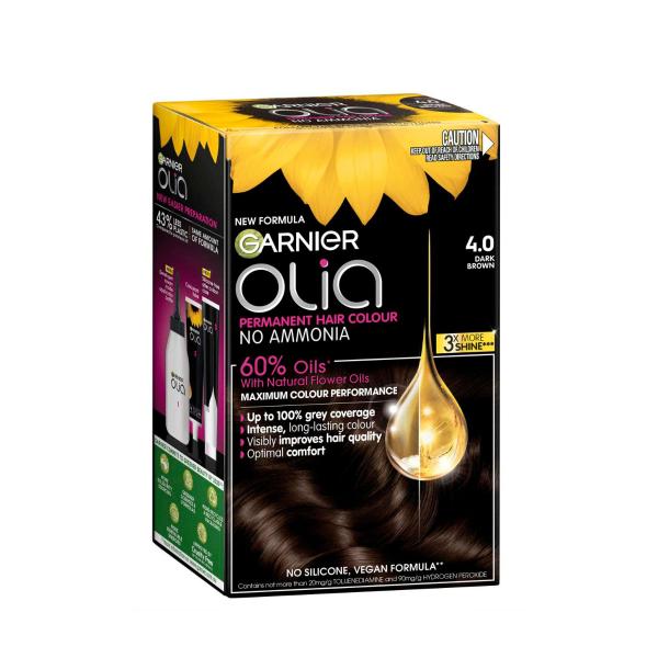 GARNIER OLIA HAIR COLOUR 4.0 DARK BROWN 1PK