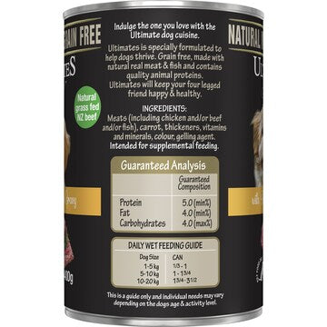 Ultimates Indulge Wet Dog Food Beef Mince In Gravy 400g