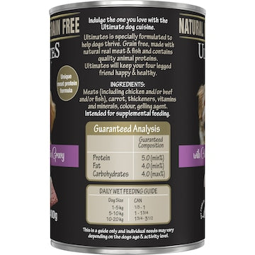 Ultimates Indulge Wet Dog Food Chicken Mince In Gravy 400g