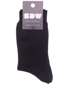 2 Pack Bamboo Comfort Crew Length Socks in Black