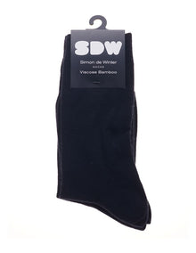 2 Pack Bamboo Comfort Crew Length Socks in Black