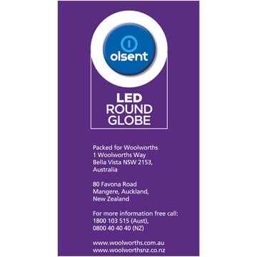 Olsent Led Round Bc 5.5W 500Lm Ww Round Globe 5.5 Watt 2 pack