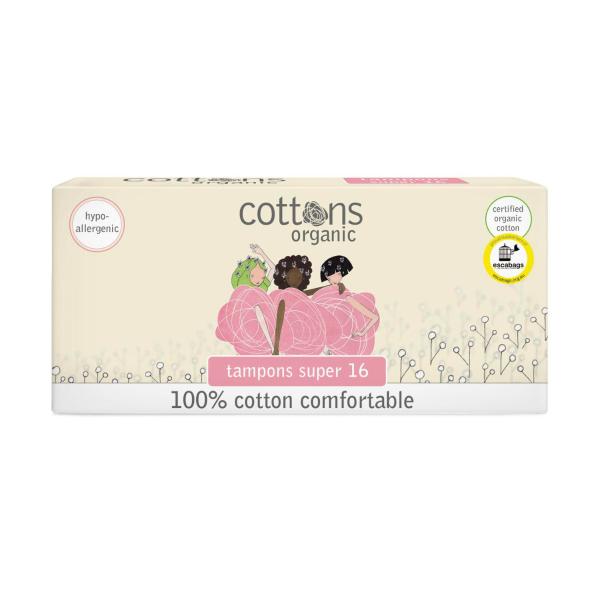 COTTONS ORGANIC TAMPONS SUPER 16 PACK