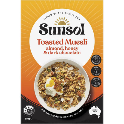 Sunsol Toasted Muesli Almond Honey & Dark Chocolate 500g
